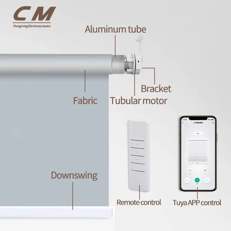 220V DM25 Tuya Wifi Electric Blind Motors Google Home Smart Blind Zebra Curtain Motorized Dc Tube Motor