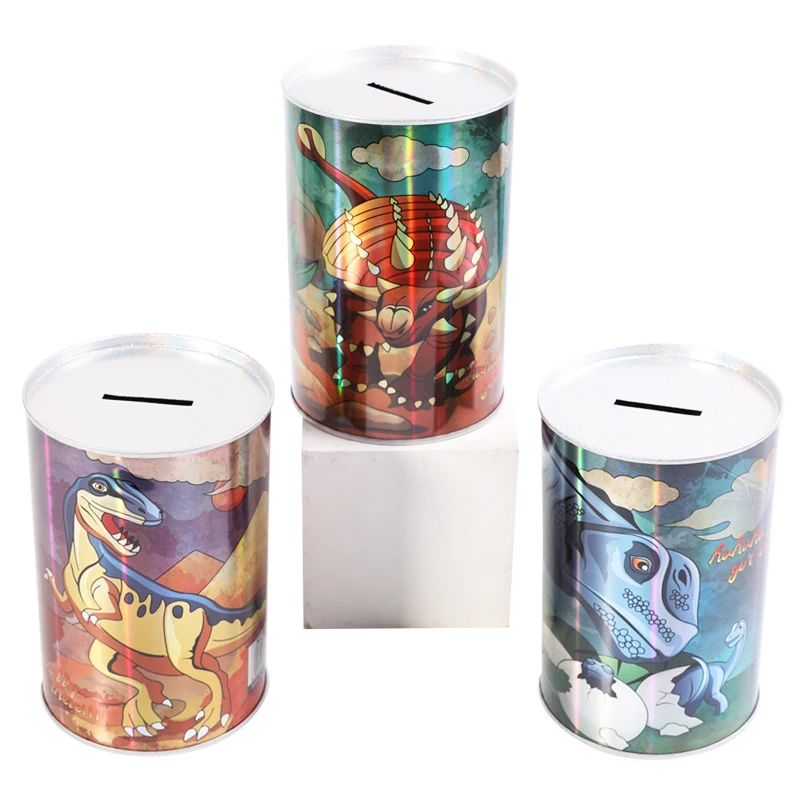 TOPSTHINK Dinosaur Metal tin piggy bank safe Money Box Saving Coin Bank return gift for Kids