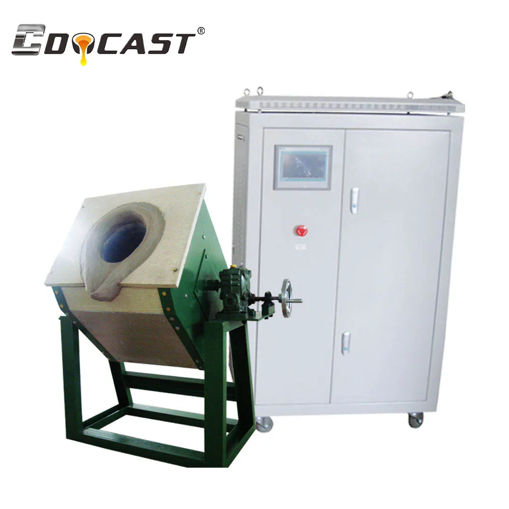 Small Capacity Induction Manual Tilting Melting Furnace For Ferrous and Non-Ferrous Metal