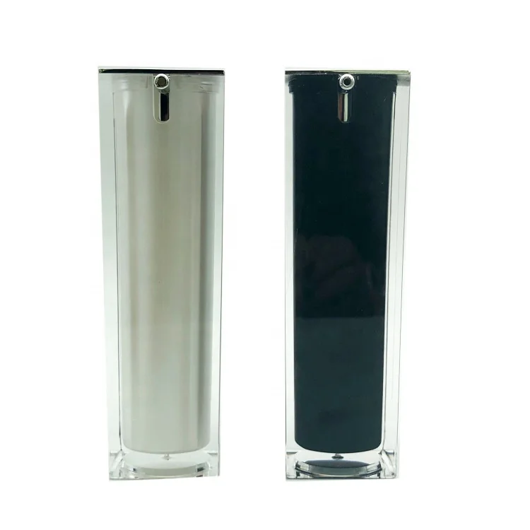 15ml square acrylic blue airless plastic emulsion bottle cosmetic container