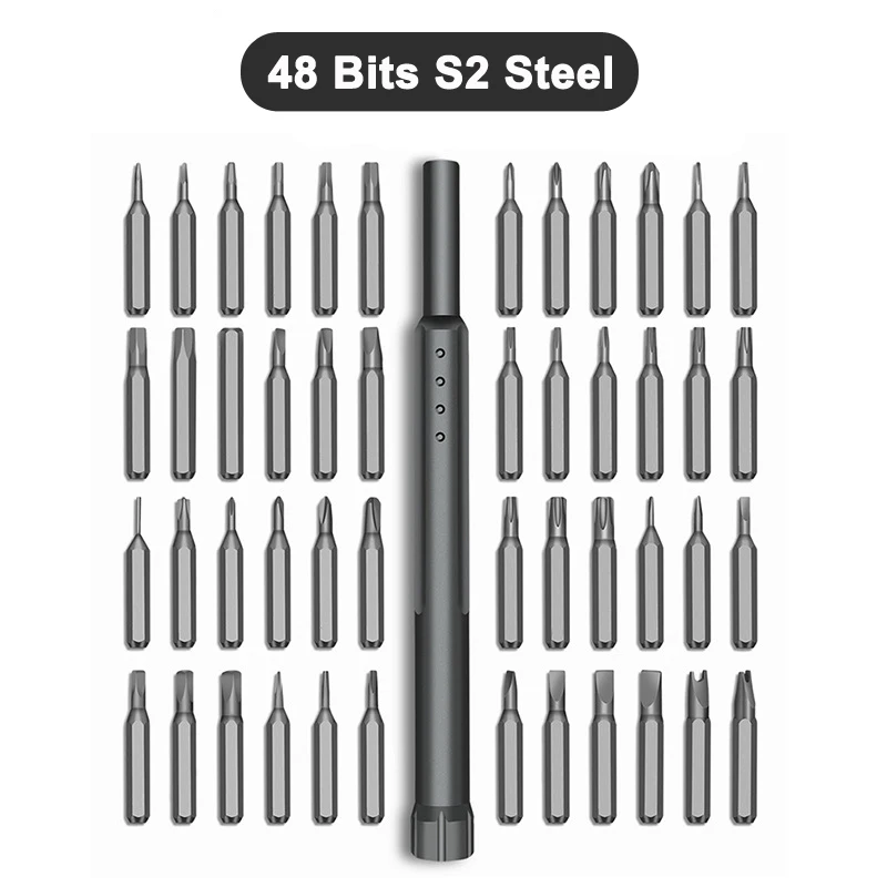 Portable DIY Aluminum Case 48 Bits Cellphone Camera Laptop Multi Magnetic Precision Screwdriver Set