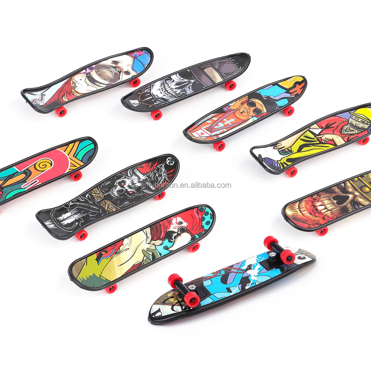 Finger Skateboards with double-side sticker Mini Skateboard Fingerboards Custom accept Finger Toys Fidget finger skateboard toy