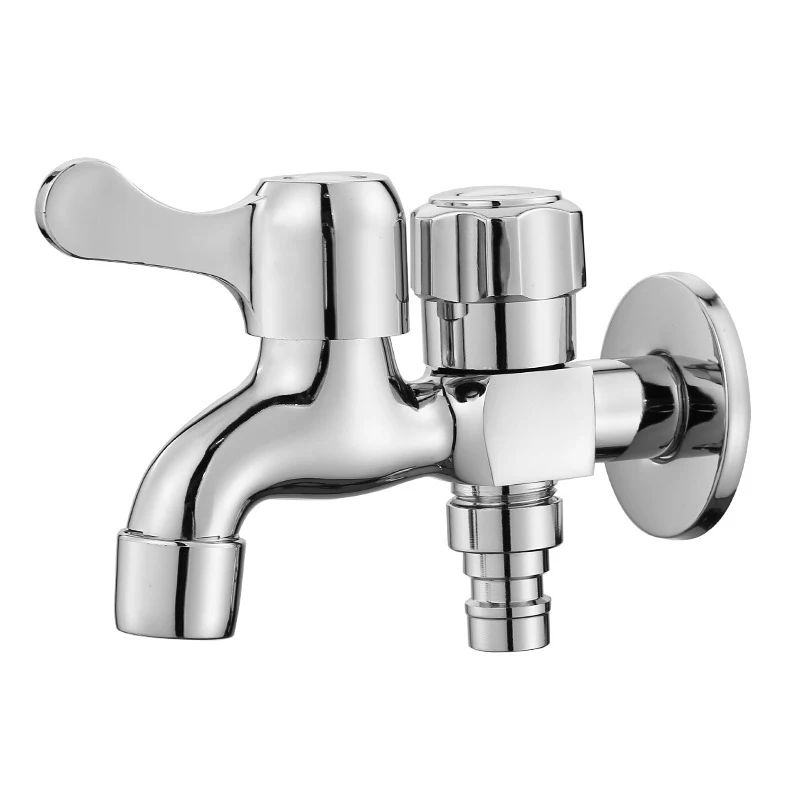 Hot selling Washing Machine Bathroom Brushed Surface Wall Mounted Dual Handle Dual use Brass Faucet