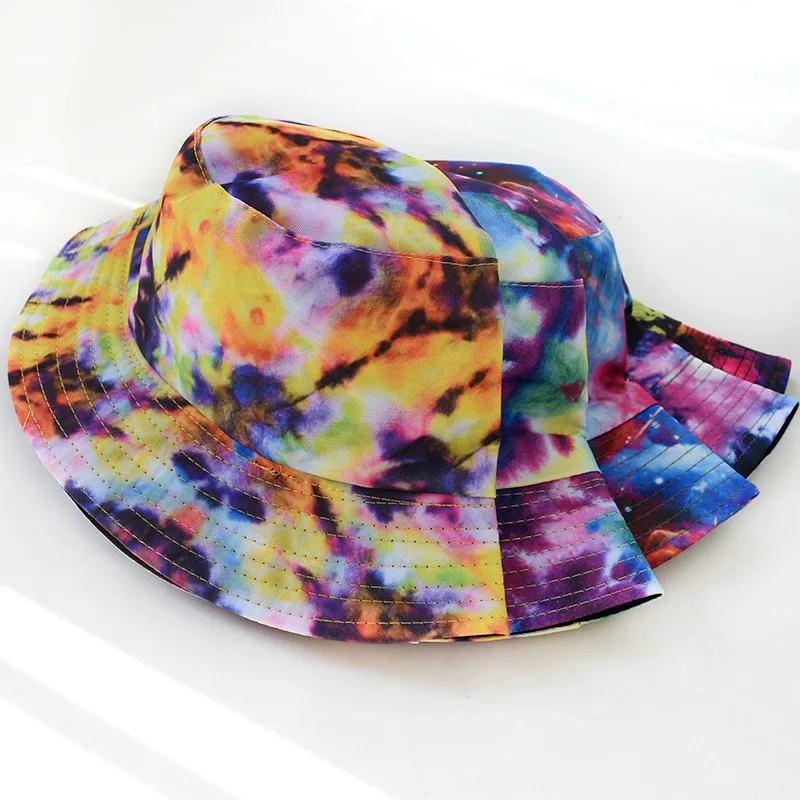 High crown golf hat custom size unisex customized color cotton cap summer tie dye bucket hat