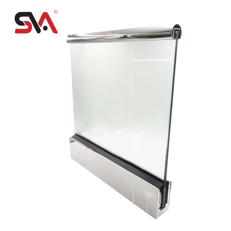 Deck Outdoor Tempered Glass Railing Frameless Aluminum U Channel Glass Balustrade Balcony Fence Clamp Glass Railing Fitting