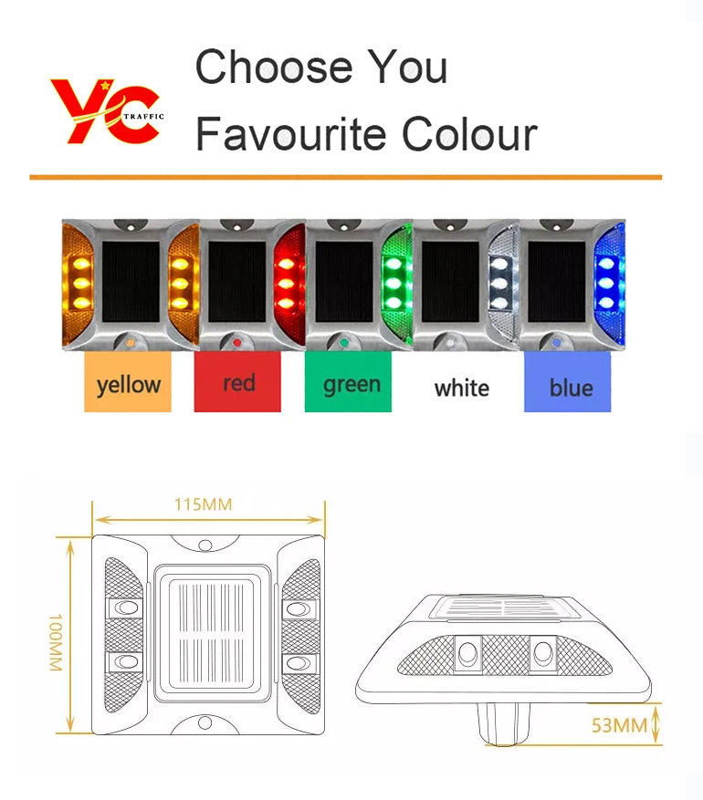 Ce YOUCHAO Solar Cat Eyes Ip68 Solar Road Markers For Driveway Raised Pavement Marker Aluminum Led Solar Road Stud Light