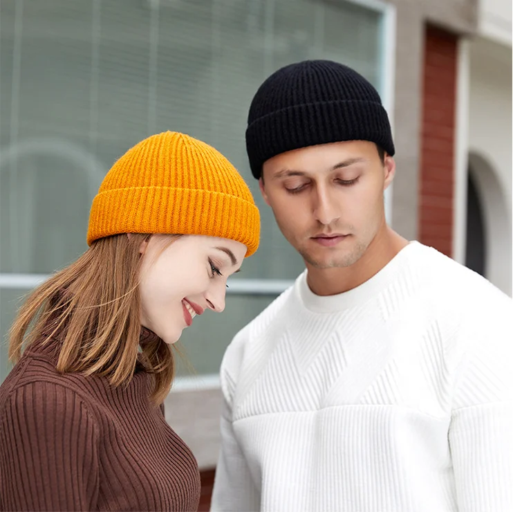 Custom Skully Wool FisherMan Beanie/Winter Hat Ribbed Knitted Hat Short Beanie Custom/Mens Fisherman Beanie Hat