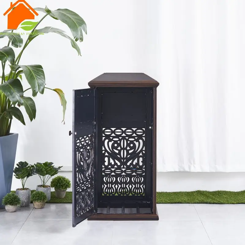 High quality classical outdoor cast aluminum park sanitary waste bin. Public garden commercial garbage bin outdoor