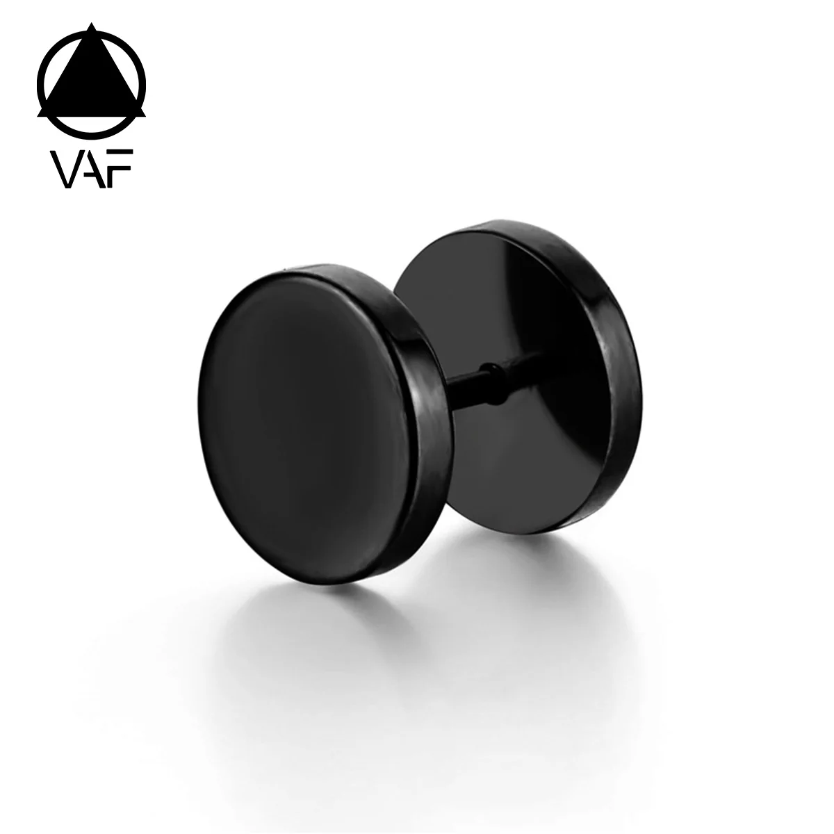 VAF Men Cool Punk Round Black Earrings Stainless Steel Ear Stud Piercing Earrings 3Mm - 14Mm