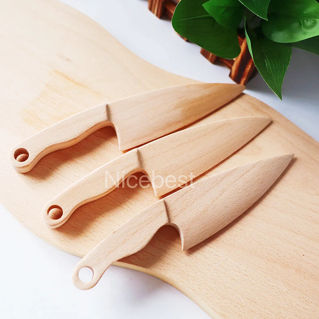 Деревянные ножи из бука детская игрушка кухонные для овощей и фруктов