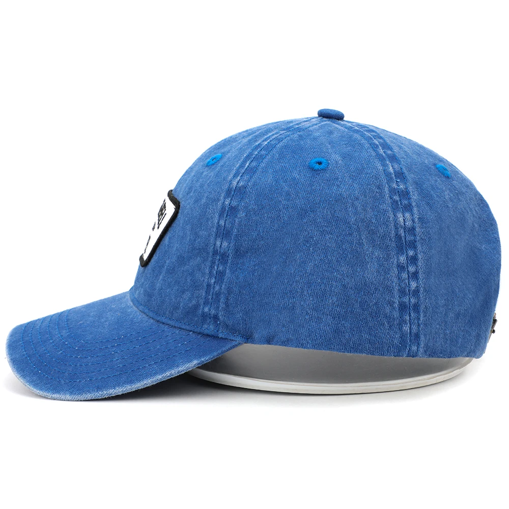China Cheap Custom Retro Baseball Caps Sun Visor Wash Old Blue Sports Hats Embroidery Logo