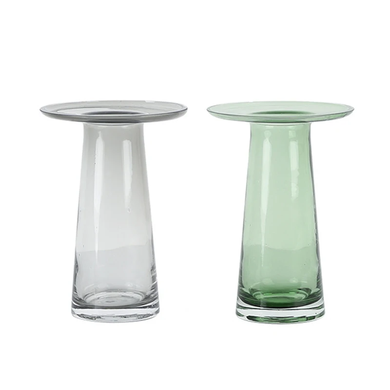 Europe Ins Style Mini Vase colored Transparent Glass Vases For Home Decor Tabletop Flower crystal vase