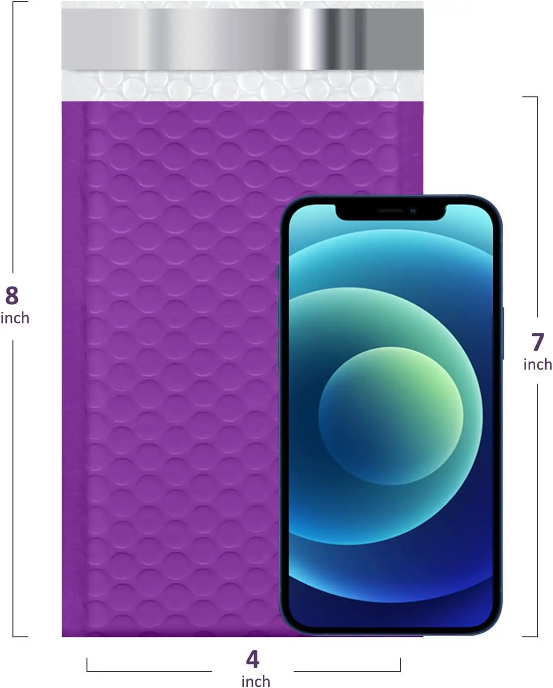 Custom Recycle 6x9 Purple Air Bubble Padded Envelopes Shipping Packaging Bags Customized Poly Bubble Mailers With Logo Printed