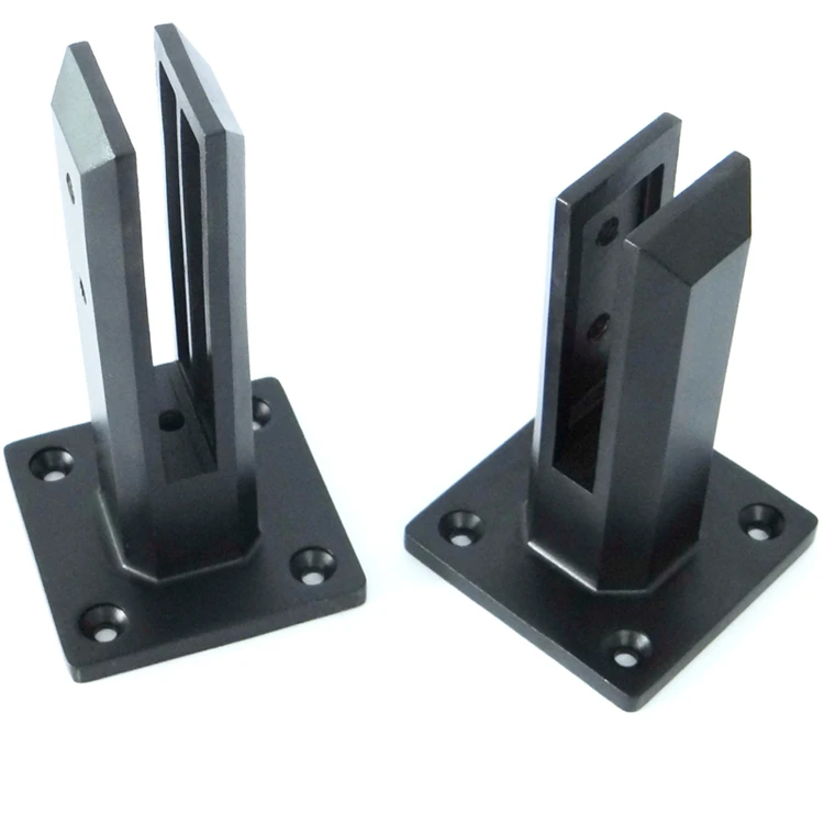 SS304 Matt Black Glass Spigots Satin Stainless Steel 2205 Clamp Swimming Pool Balcony Deck Outdoor Railing fence Balustrade