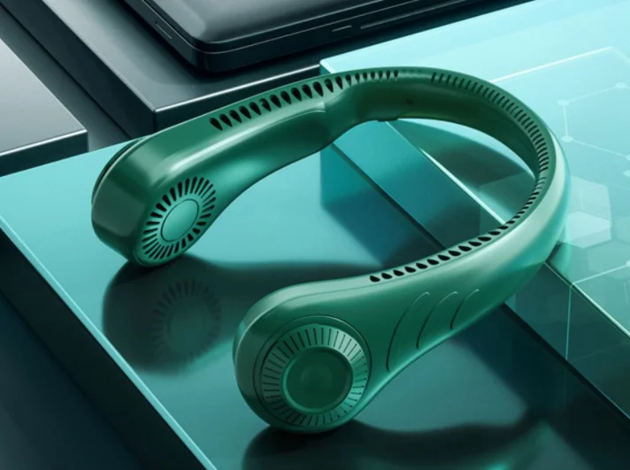 Mini Fan Neck Led Lighting Hanging Neck Fan Portable Neck Fan Rechargeable