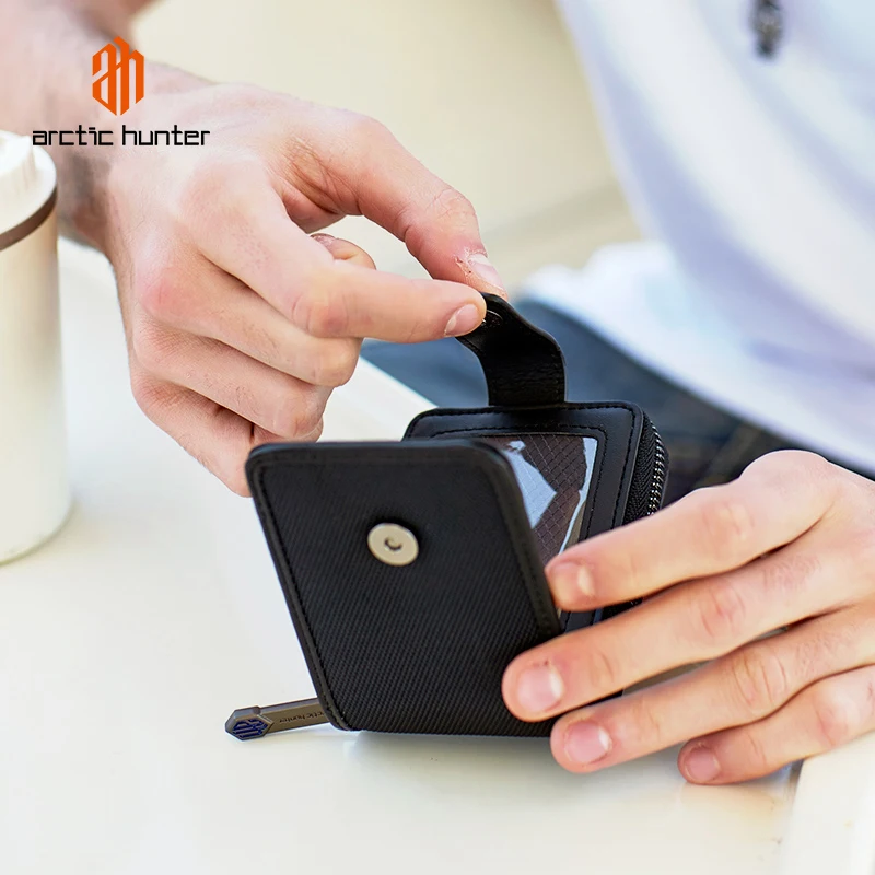 arctic hunter Microfiber Male Purses With Zip Coin Pocket Customize Logo Men Wallet And Card Holder Wallets Men