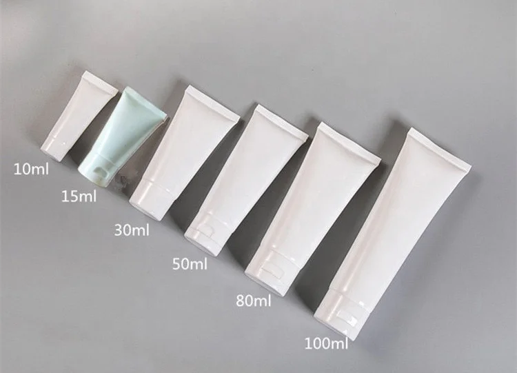 QN 10-300 ml squeeze cosmetic plastic white tube with screw cap/ flip caps squeeze tube for facial cleanser packaging