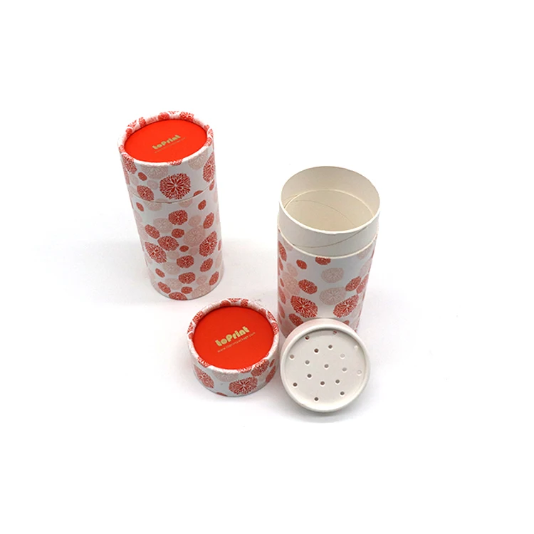 Custom Cardboard Containers Organic Dry Hair Shampoo Powder Packaging Paper Tube Jars With Sifter