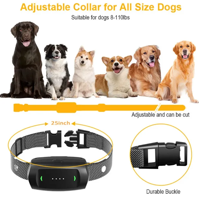 iPetDog EXW price Anti bark pet shock collar waterproof electric anti bark dog training collar with 1600FT control remote