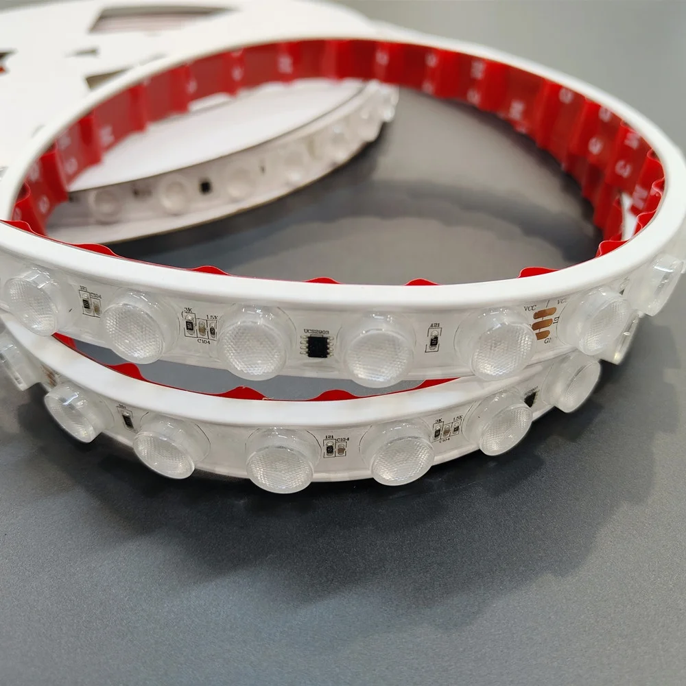 RGB Colour chasing running water outdoor waterproof Flex wall washer strip lights with lens 24V  5M 10M