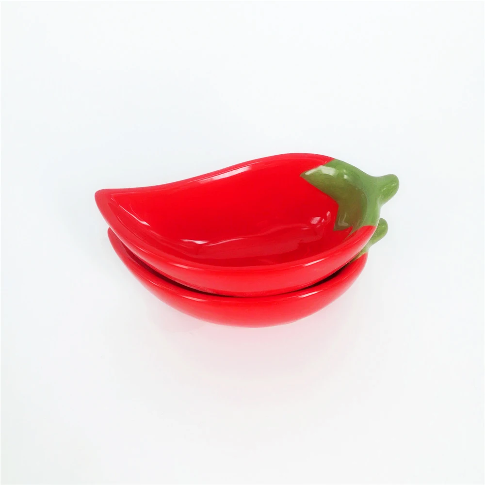 Food grade Lovely small Vegetable Shape serving dish mini Ceramic Sauce Dishes