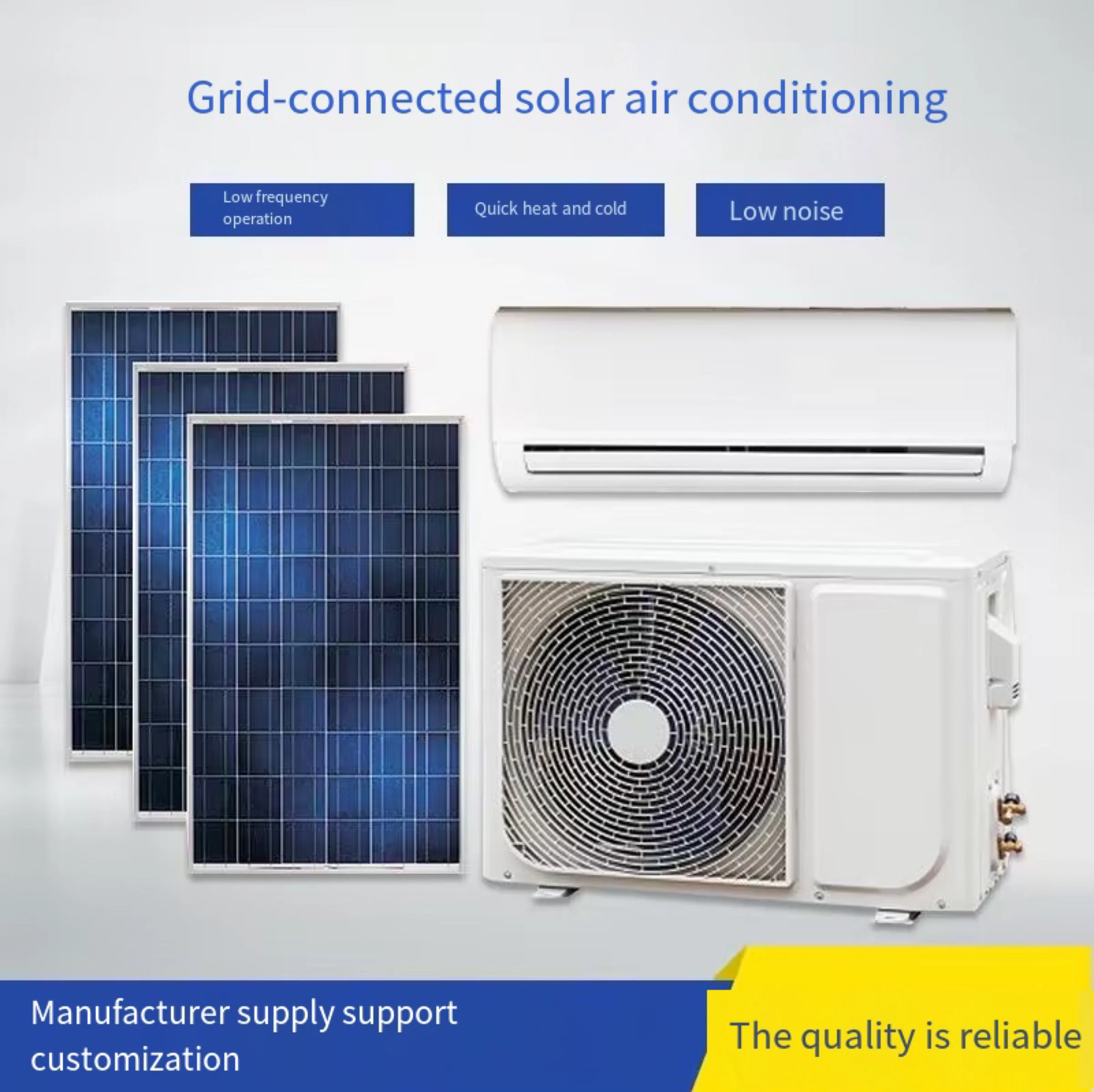 Hot selling new energy ACDC 30000BTU 4HP photovoltaic panel 4P single cooling grid-connected solar air conditioner