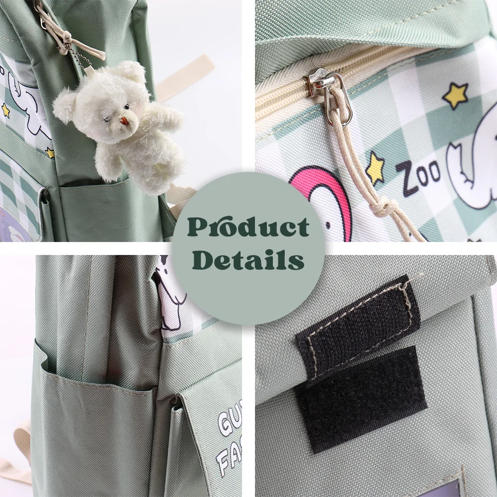 2023 Customized Hot Sale Backpack girl junior high school student schoolbag Korean style bag five sets of large capacity bag set