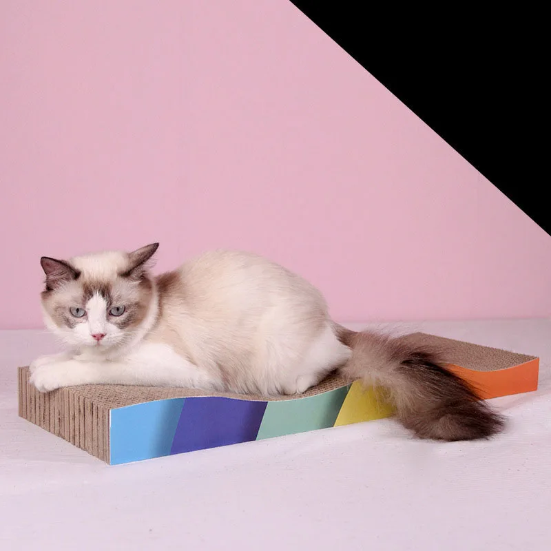 Cat Toys New Shape Claw Sharpener Large Wear-resistant Corrugated Paper Cat Claw Board High Quality Cat Scratching Board