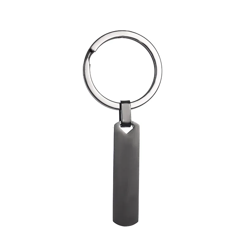 Hot Selling In Factories Engrave Stainless Steel Key Chain Mirror Polished Rectangle Bar Pendant Key Chain