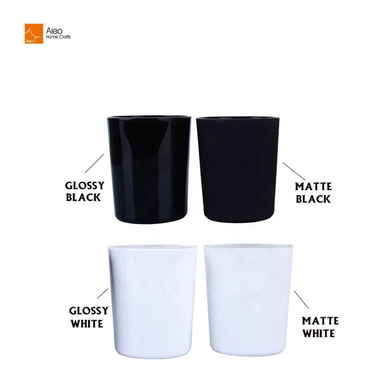 Wholesale Candle Vessels Factory Classic Black Matt Glossy Round Glass Packaging