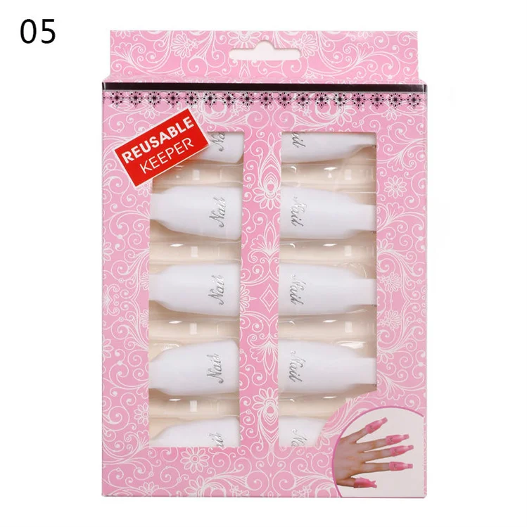 10pcs/Box Professional Nail Polish Remover Clips Reusable Plastic Nail Soak Off Art Clip Caps UV Manicure Scissors
