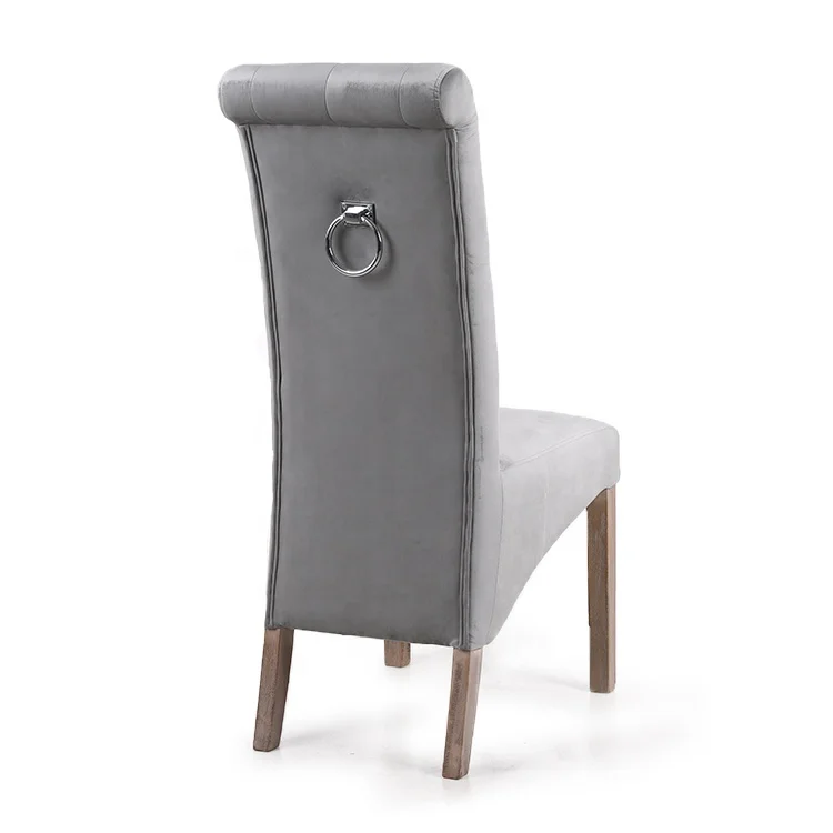 Anji Kaseihomeland New style Custom Designed Luxury Grey Velvet Dining Chairs