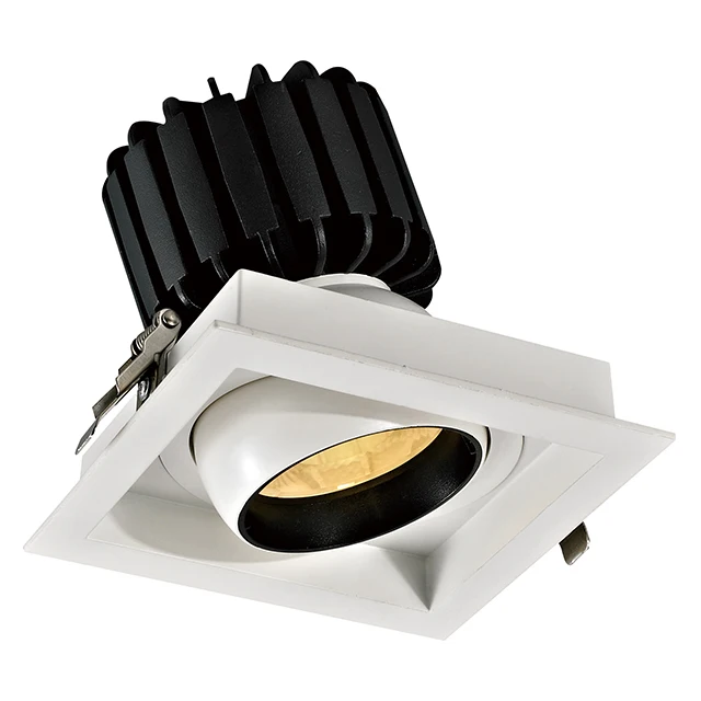 
Hot Product Commercial 30w Square Aluminum Adjustable Recessed Ceiling Spot Downlight Cob Led Grille Light 