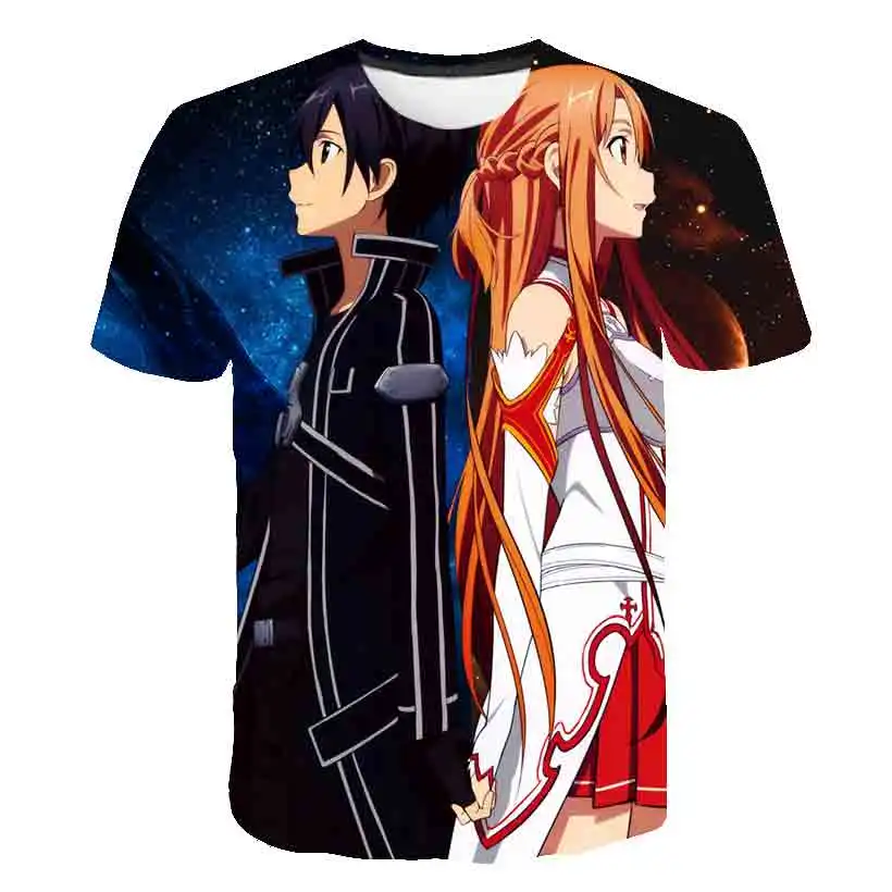 Sword Art Online SAO 3D Printed Shirt for Men Summer Harajuku Clothes 3D Printing Shirt From Men Japanese Manga Tee Shirt