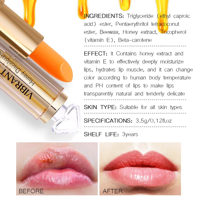 Vibrant Glamour avocado cosmetic long lasting lipstick 2 color can choose for women(3.5g)