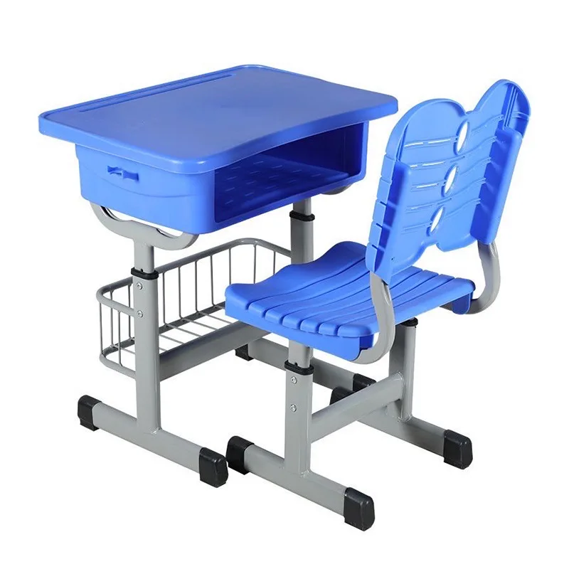 Adjustable Height School Chair and Desk Set Modern Steel Frame with ABS Plastic Durable Metal for Classroom or Office Use