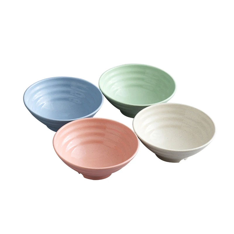 
4pcs set Wheat straw bowl Japanese Instant noodle 18cm Ramen bowls 7inch soup bowl 