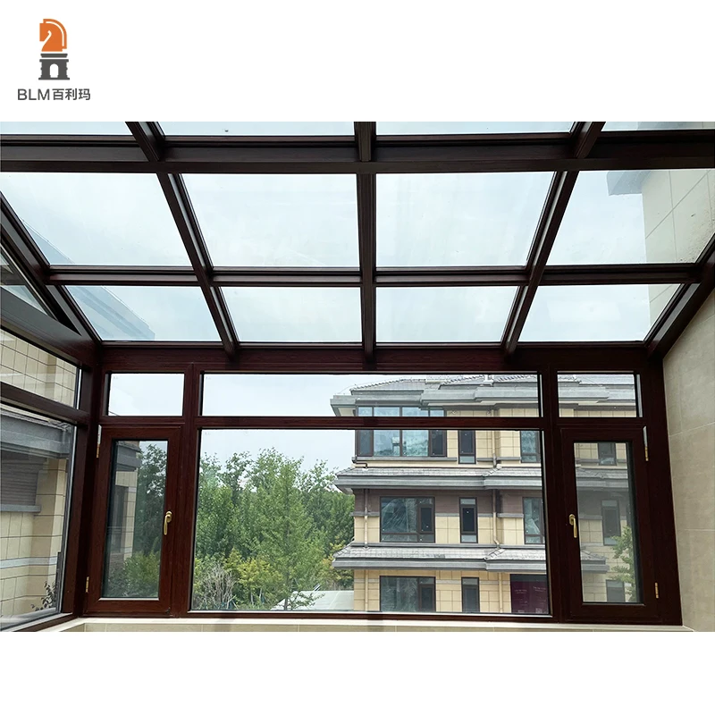 Florida Villas Customized Outdoor Aluminum Winter Garden Room House Glass Sunrooms hurricane impact doors and windows