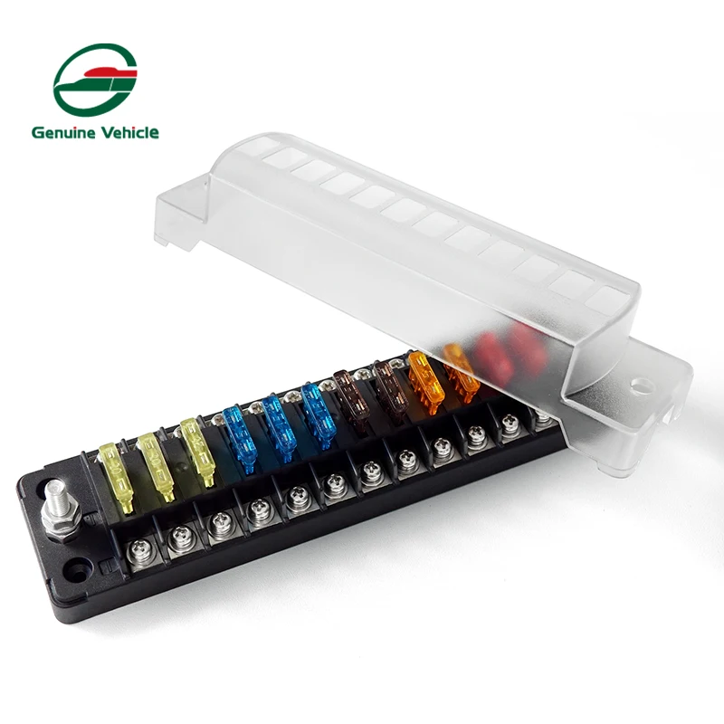 Genuine Vehicle Oem Marine Car 32V DC Relay 12 Gangs 24pcs ATS Fuse 6P With Negative Fuse Holder RV Screw Terminal Fuse Box