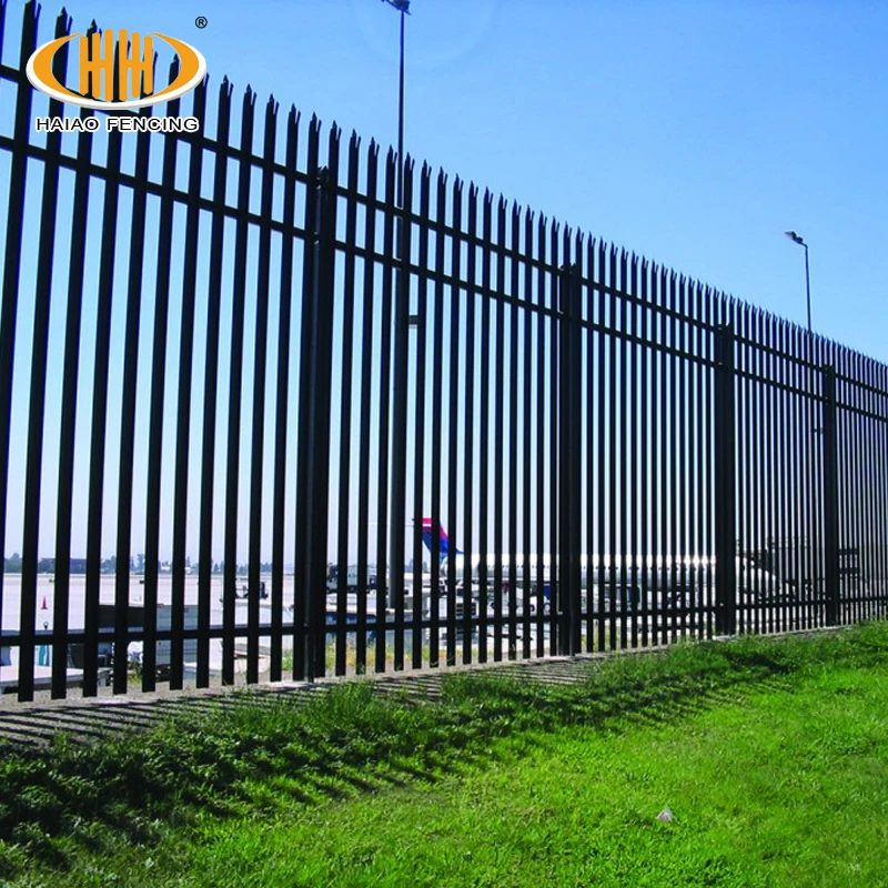 european style pvc coated triple pointed steel palisade fencing for South Africa