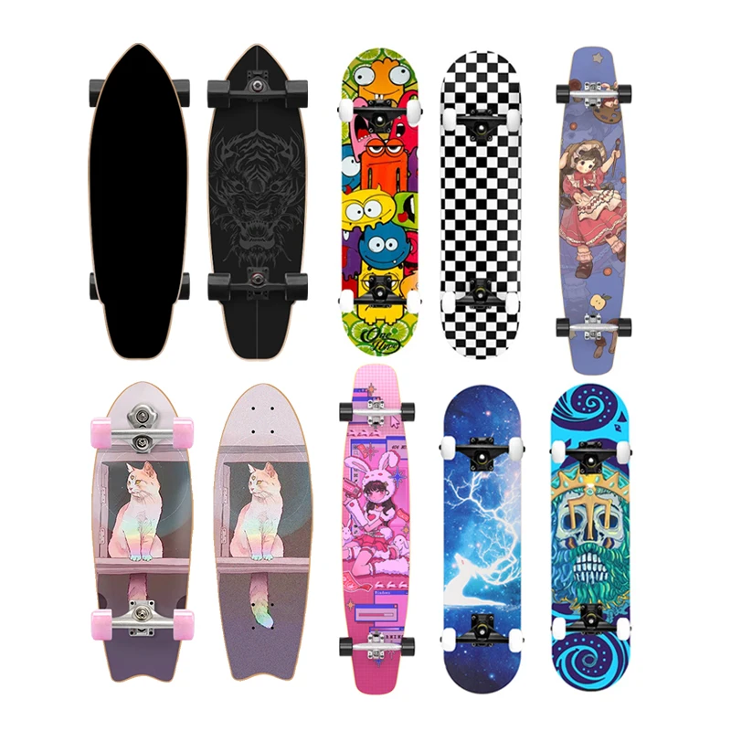 Aisamstar 7ply Chinese Maple Wood Cruiser Skateboard Beautiful Print Oem Skateboard