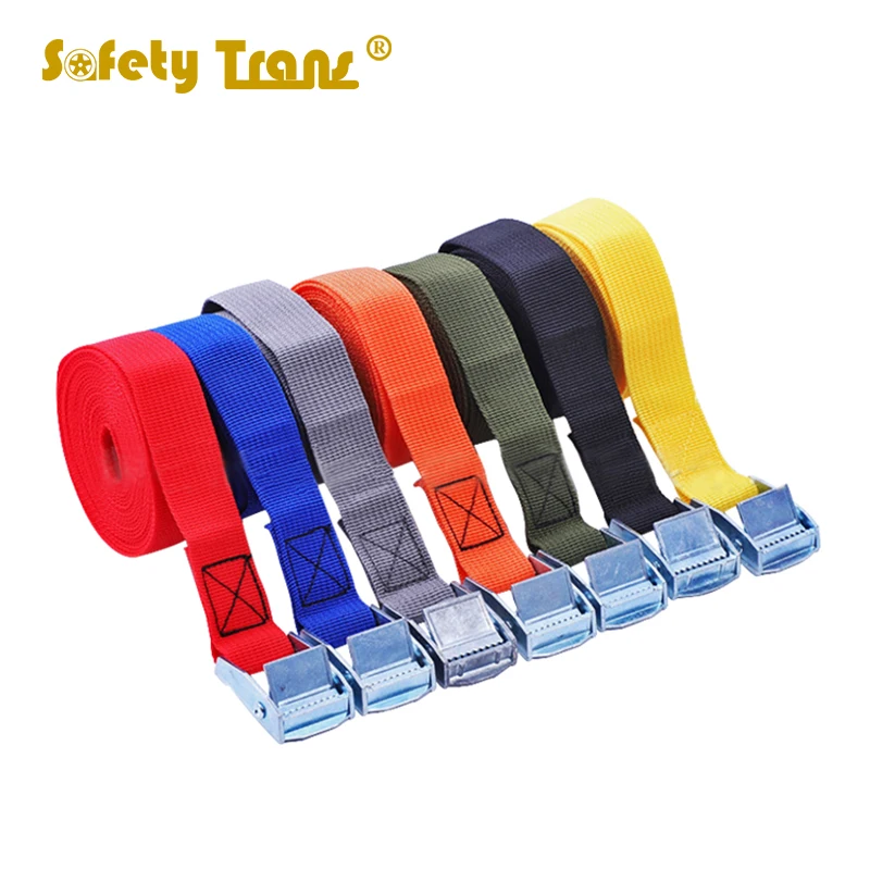 Hot sale cargo strap 25 mm cam buckle black tie down with ratchet belt buckle webbing cam buckle with black webbing