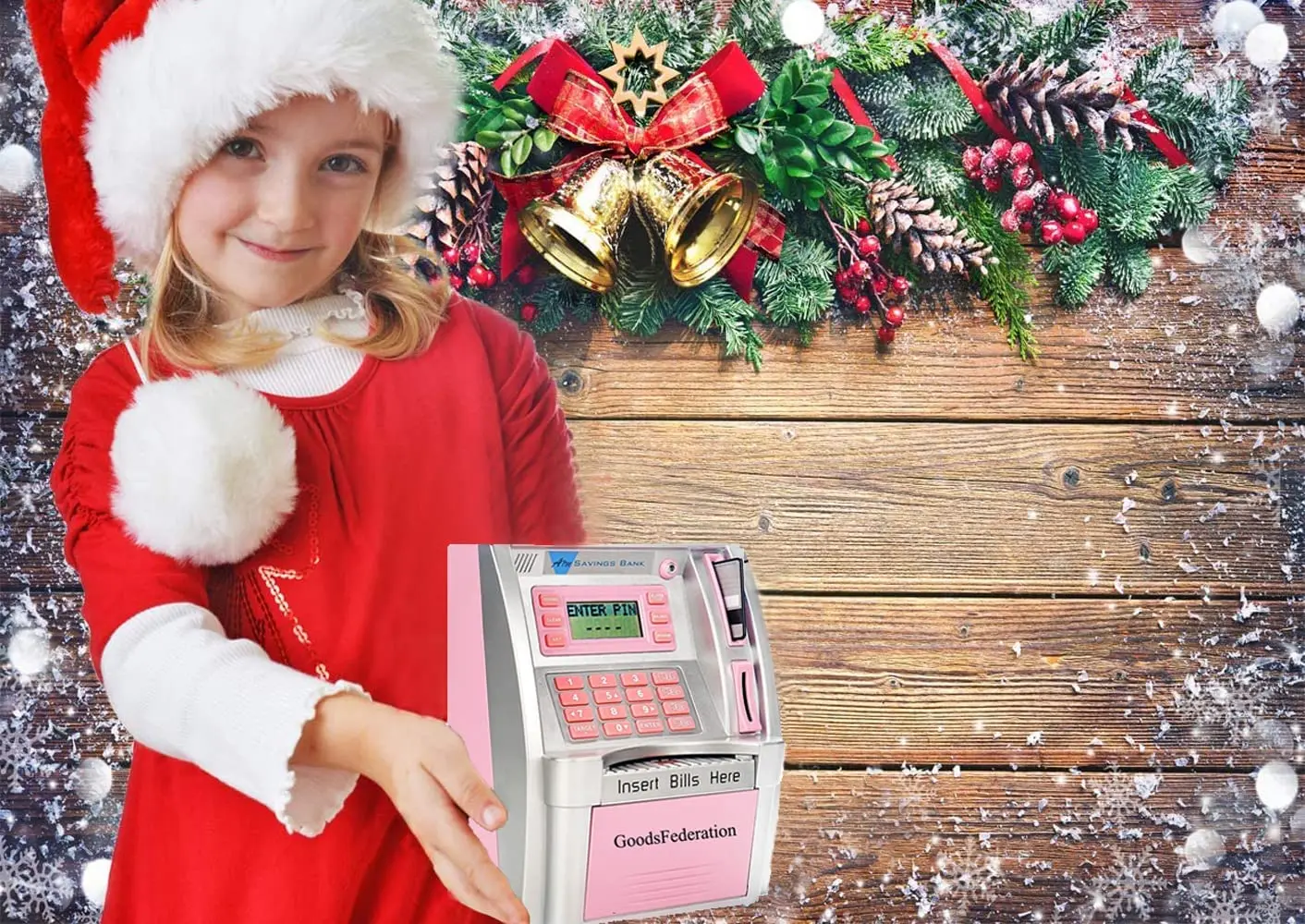 Intelligent atm machine piggy bank for kids mini cute money box for adults with Debit Card Password Login