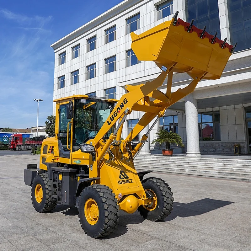 LUGONG T928 Cheap 1.6ton 2ton mini wheel loaders price mini front end diesel agricultural mini loader for sale