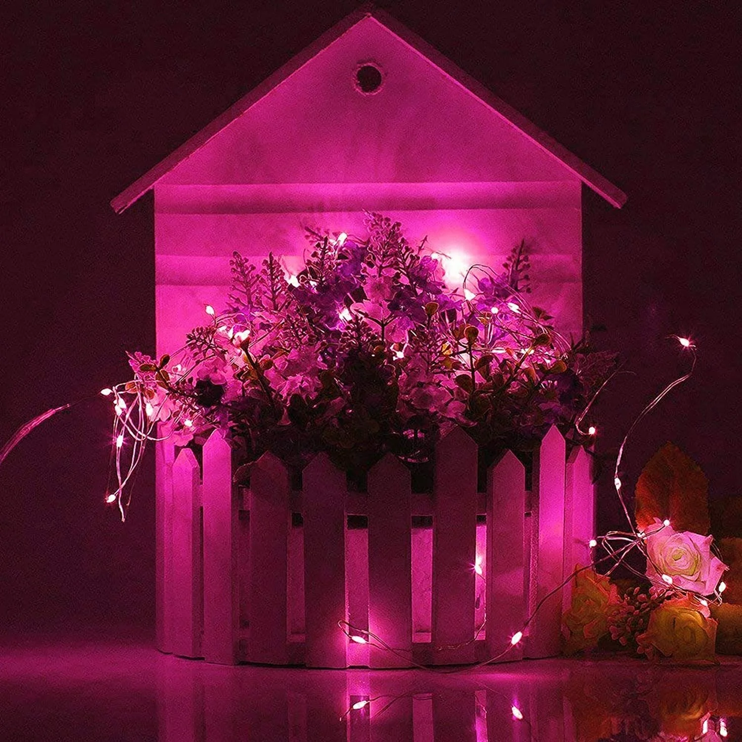 Прямая продажа с фабрики светодиодные гирлянды на батарейках пульт дистанционного управления фея с пересекающимися мигающими звездами медный провод Открытый Свадебная вечеринка Рождественская 10m Розовый