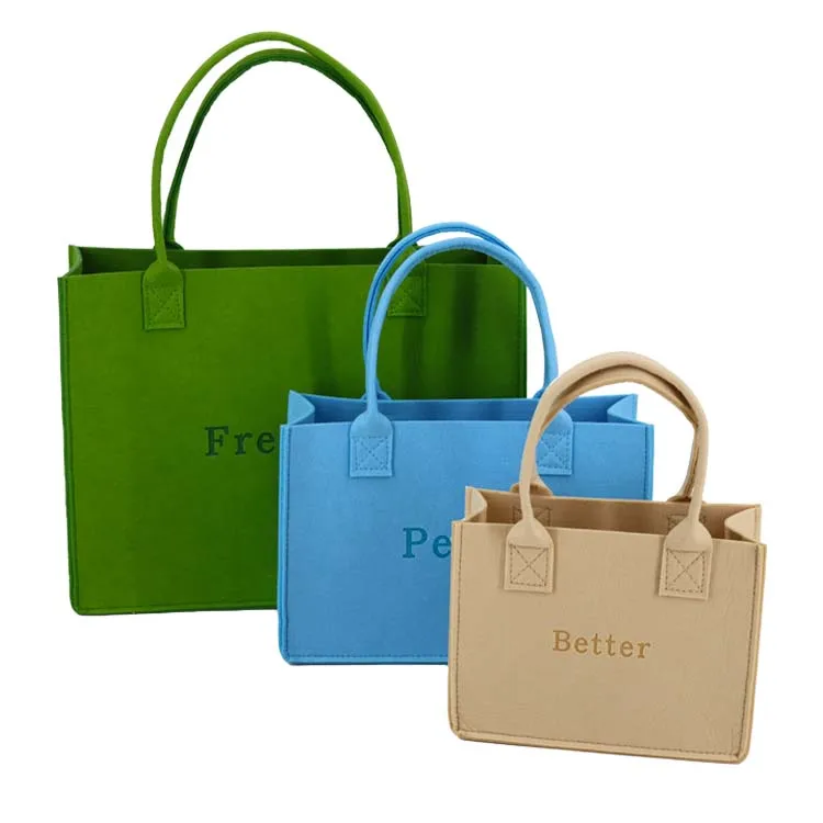 Reusable Foldable Large Multipurpose Felt Shopping Bag Home Storage, Travel, Outdoor Dining