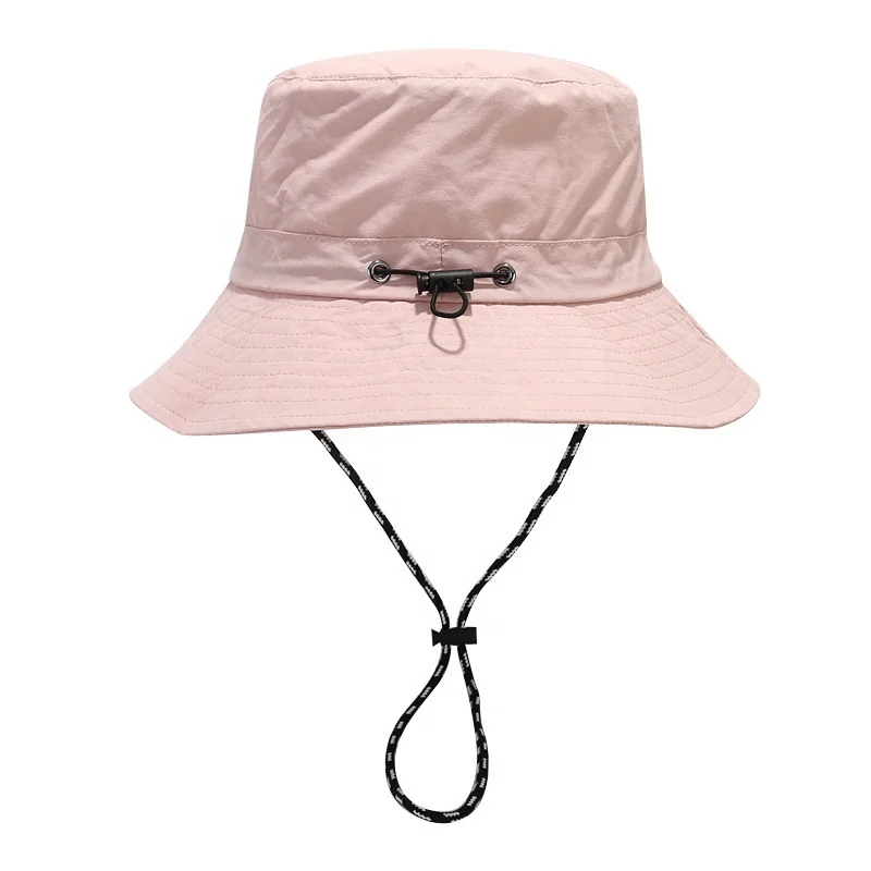 Khaki wide brim fisherman hat with string