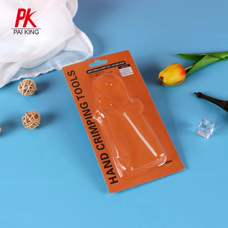 Manufacturer custom PET PVC clamshell blister paper card pack plastic tray blister packaging