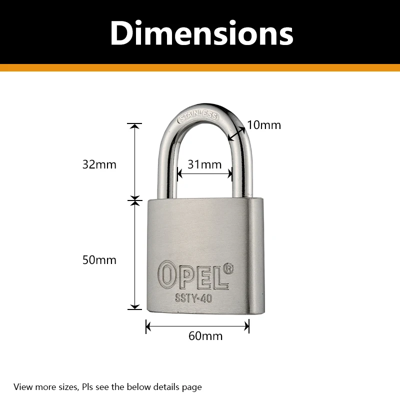 Противоугонный замок OPEL для дверей шкафов, ящиков, ворот с ключами, длинный замок, велосипедный замок