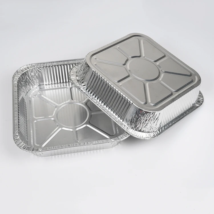 
Disposable food packing aluminum foil container carry out square baking tray 